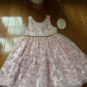 Elegant Pink and Gold Kids Dress